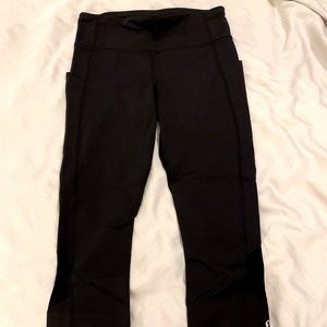 Lululemon Black Pace Rival crops, size 4